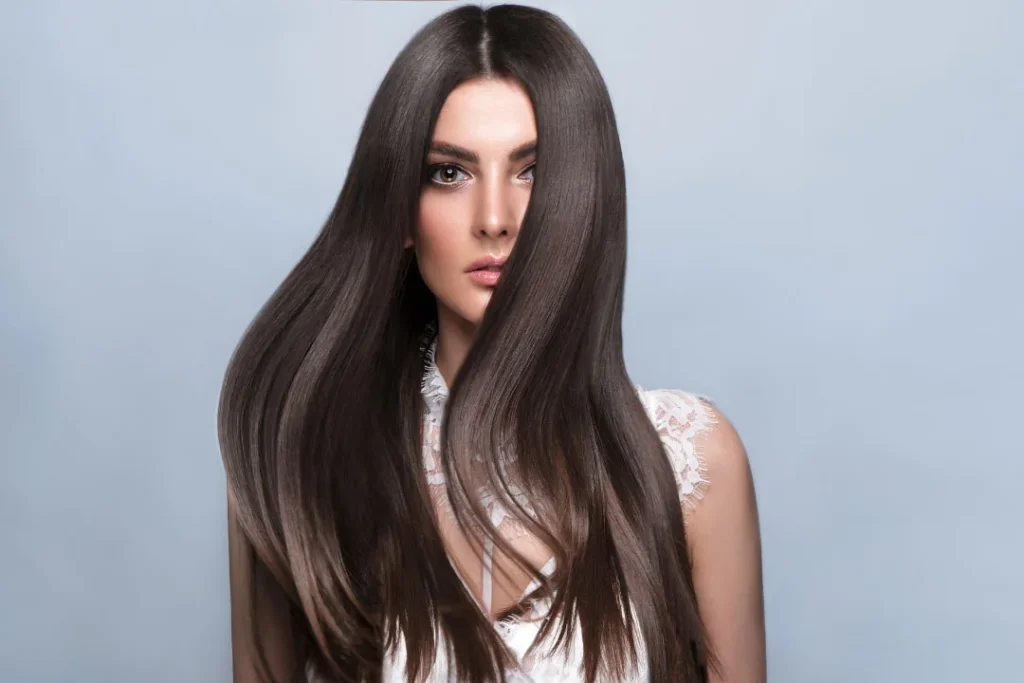 A girl having healthy hair.