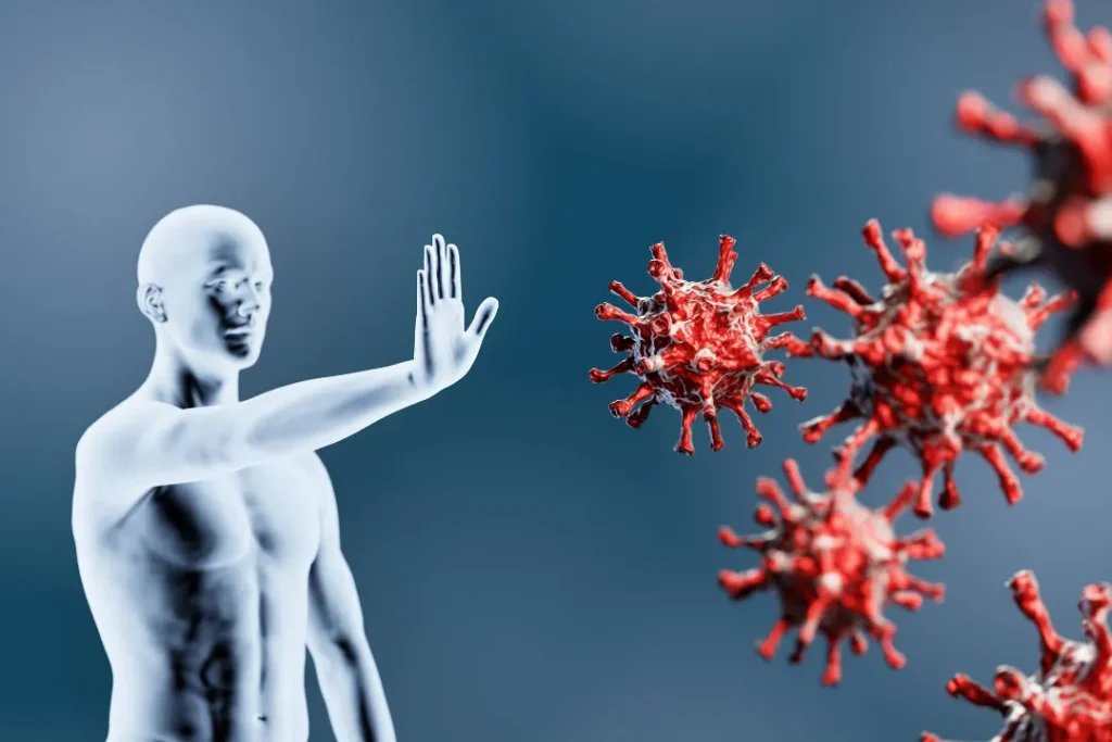 strong immune system and virus concept