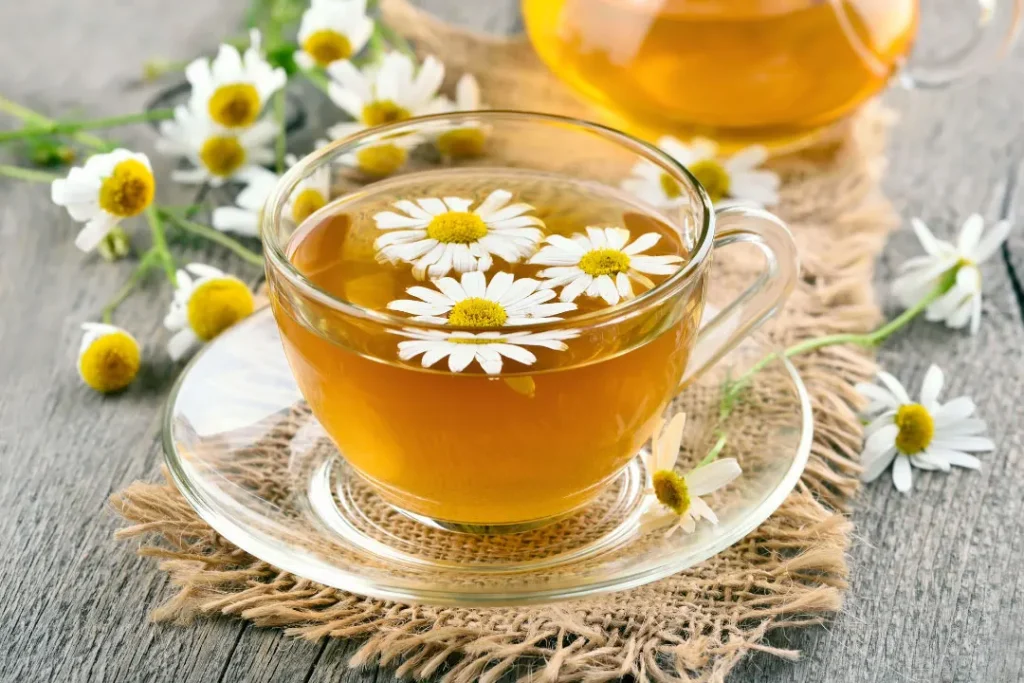 A cup of green tea.