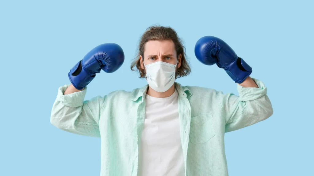 Man having strong immunity.