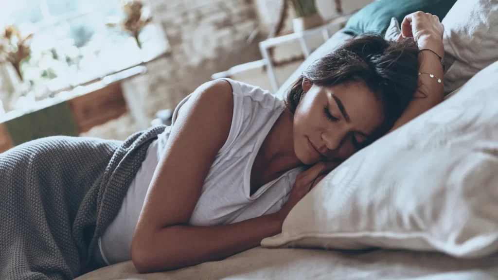 Lady having a healthy sleep.
