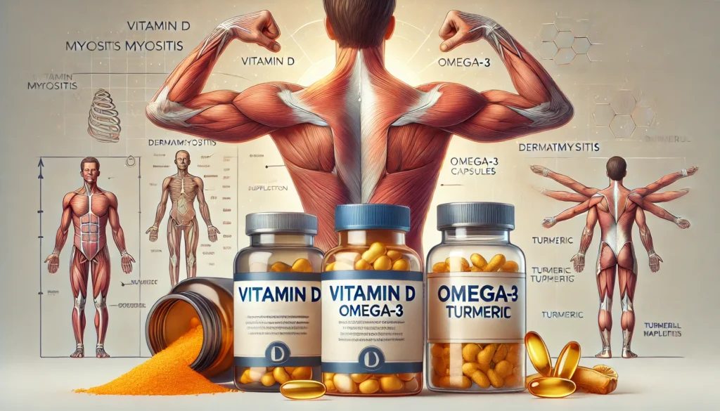 Vitamin D, Omega 3 and turmeric for dermatomycosis