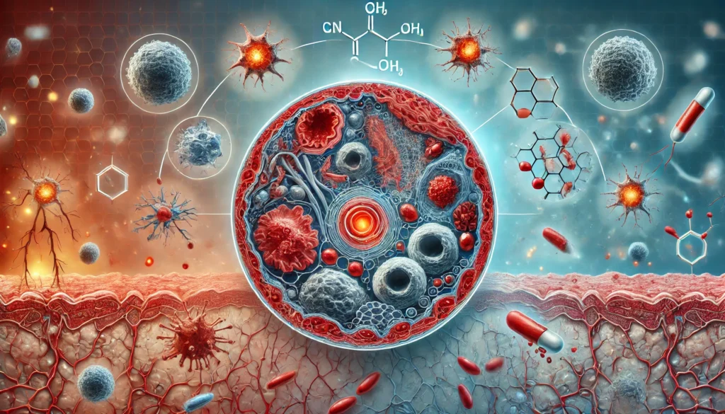 Inflammation in immune cells.