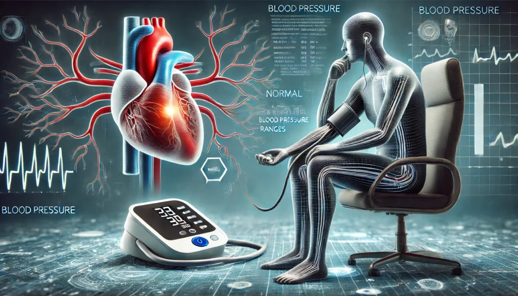 blood pressure. a person seated calmly while their blood pressure is being me