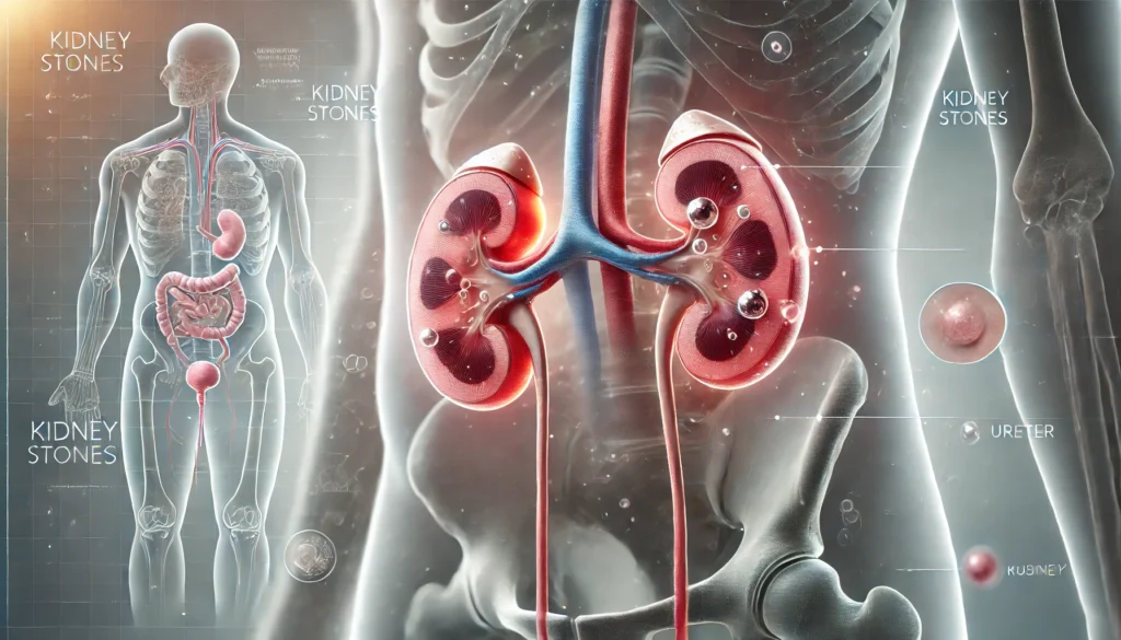 close-up of a human kidney, with a transparent view