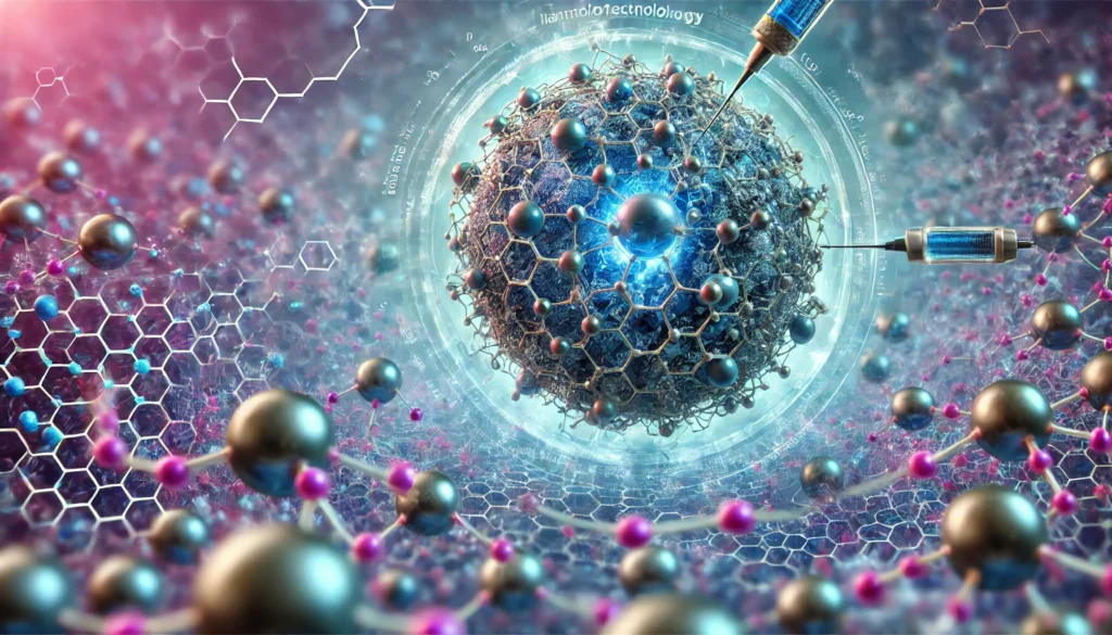 A microscopic view of targeted cancer therapy showing molecular agents selectively binding to cancer cells, reflecting accuracy and innovation in oncology treatment.