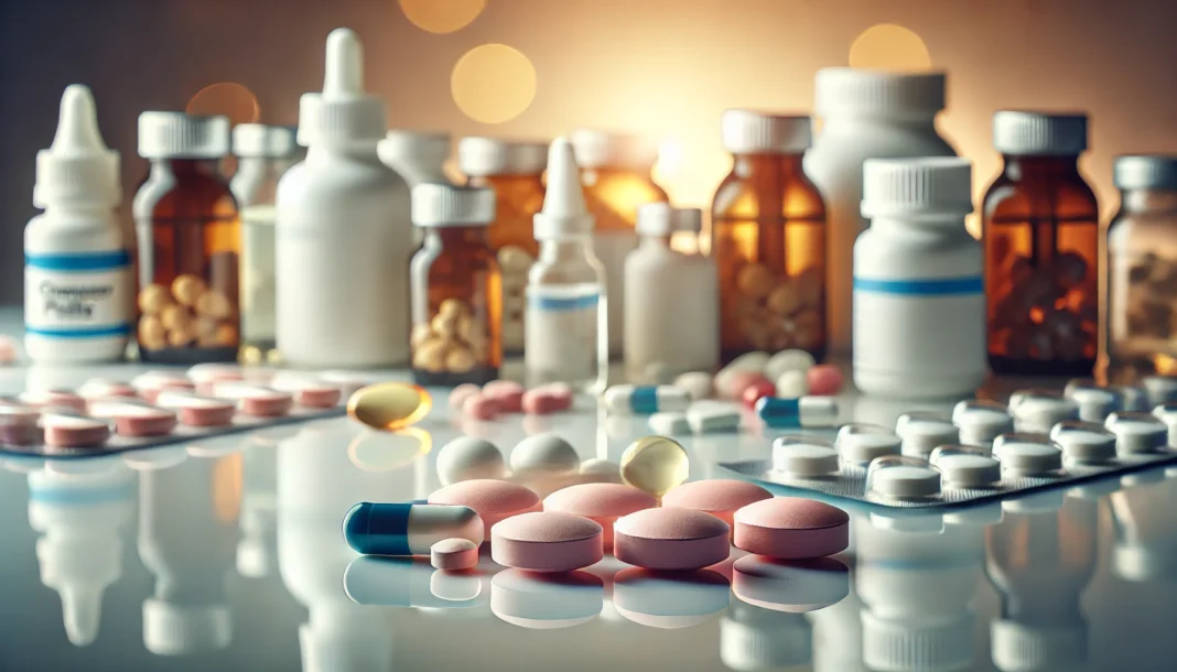 A close-up view of generic chemotherapy pills in various shapes and colors, arranged on a reflective surface, symbolizing leukemia treatment. The soft lighting emphasizes the significance of oral medications in cancer care.