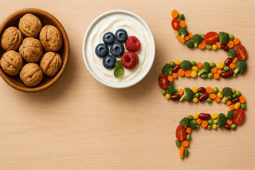 Assorted walnuts and healthy snacks supporting the discussion in Are Walnuts Good for You about nutrient-dense superfoods.