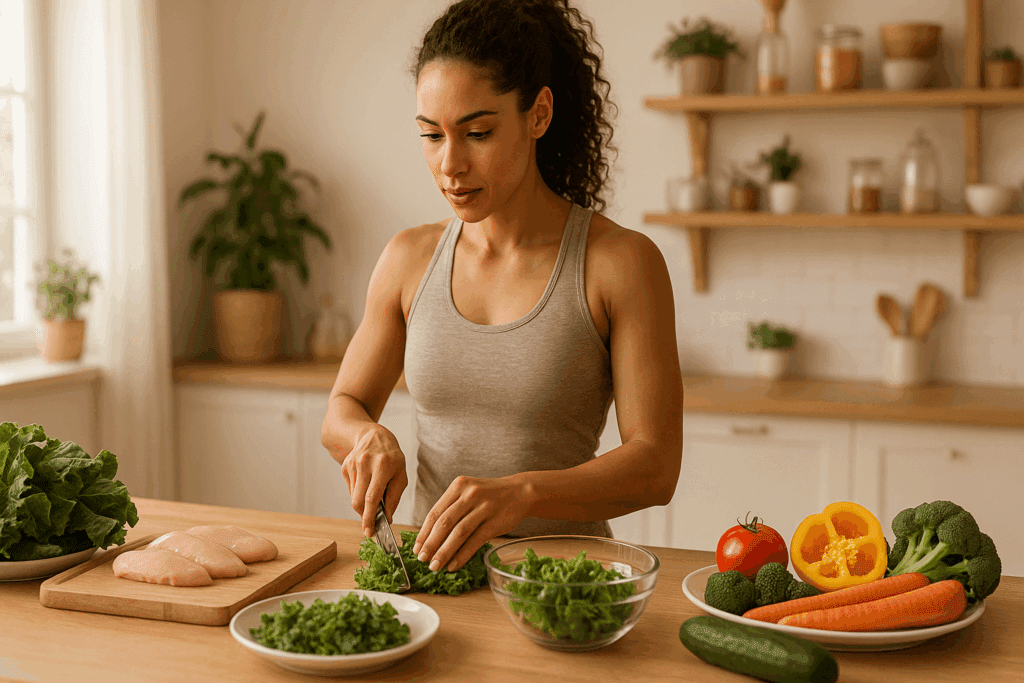Visual contrast of unhealthy processed foods versus an empty table emphasizing smart choices about what to eat for prediabetes.