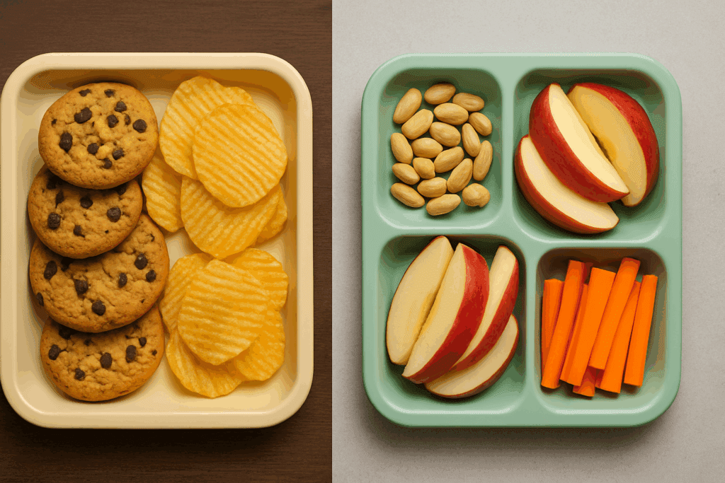 Dietitian preparing a meal plan that includes unsalted peanuts, emphasizing how peanuts are healthy when integrated into daily nutrition