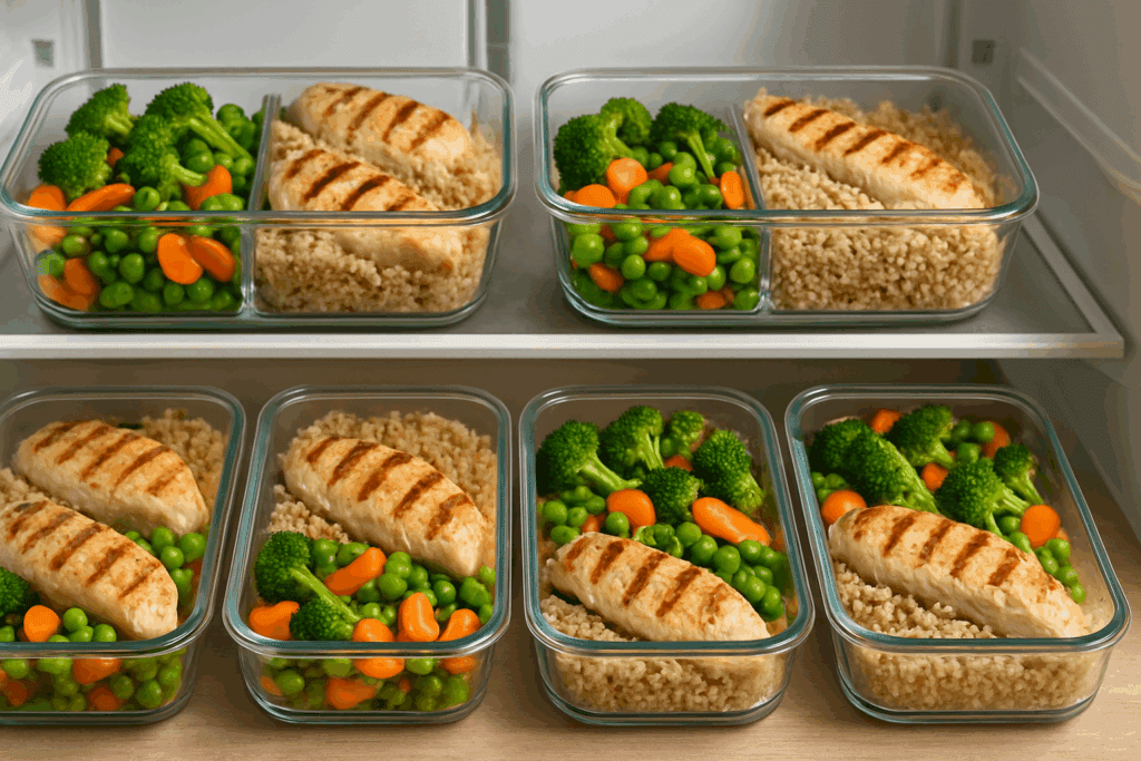Woman preparing a fresh meal with vegetables and lean protein to demonstrate personalized options for what to eat for prediabetes.