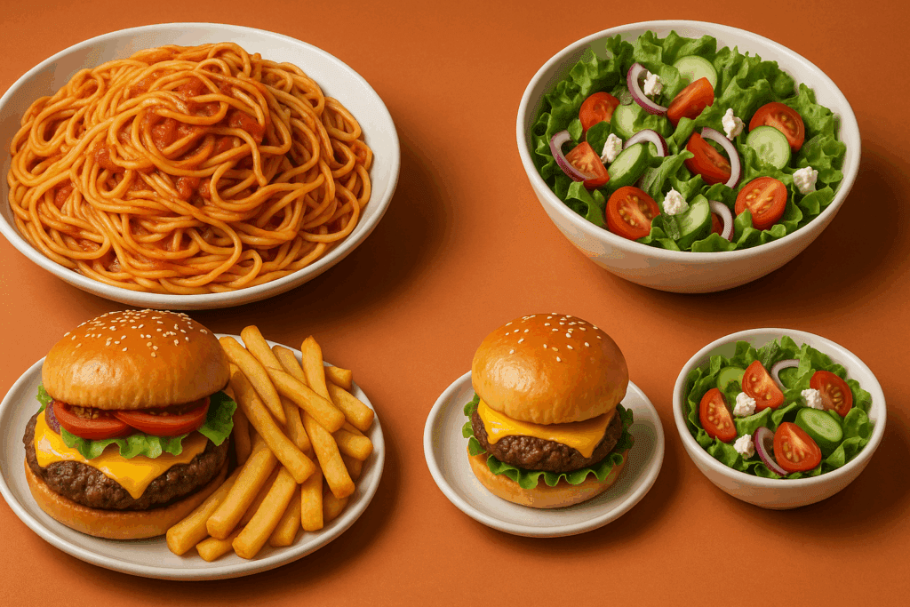 Smartphone app and kitchen scale syncing together to simplify tracking how many calories are in 2 servings easily.