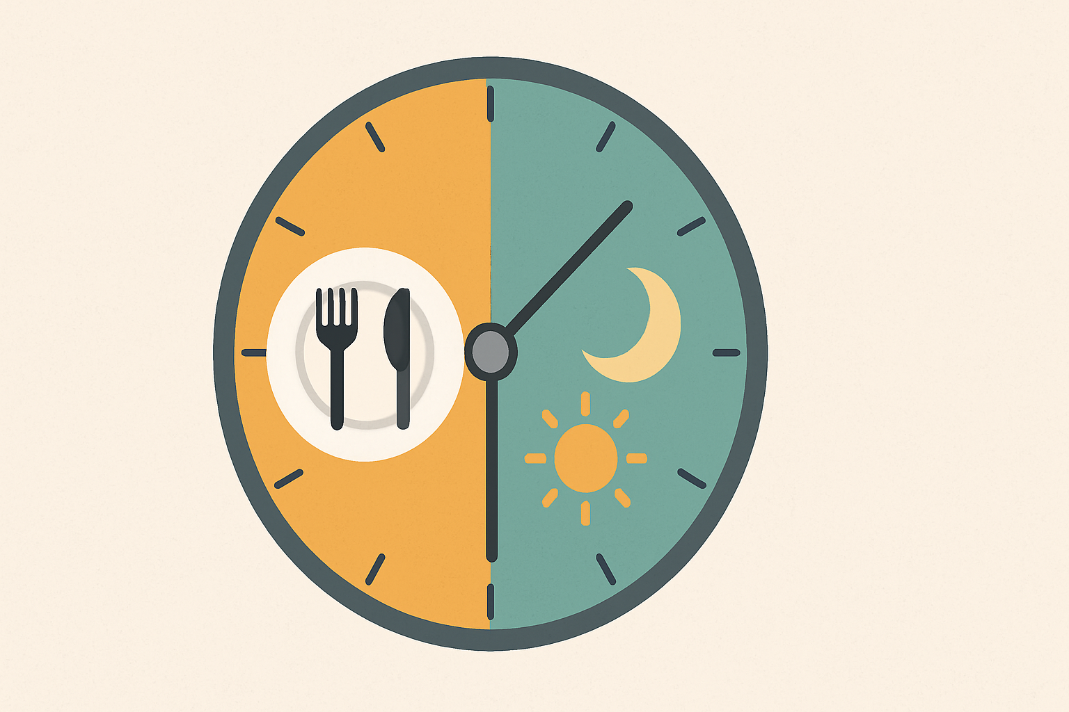 Circular diagram showing a 12:12 intermittent fasting schedule for older adults, illustrating How to Lose Weight After 60 through metabolic flexibility