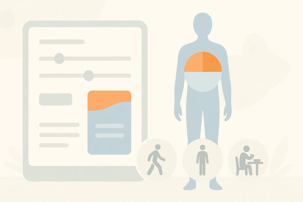 Digital metabolic calculator interface showing energy zones and activity icons illustrating how to become skinny in a week
