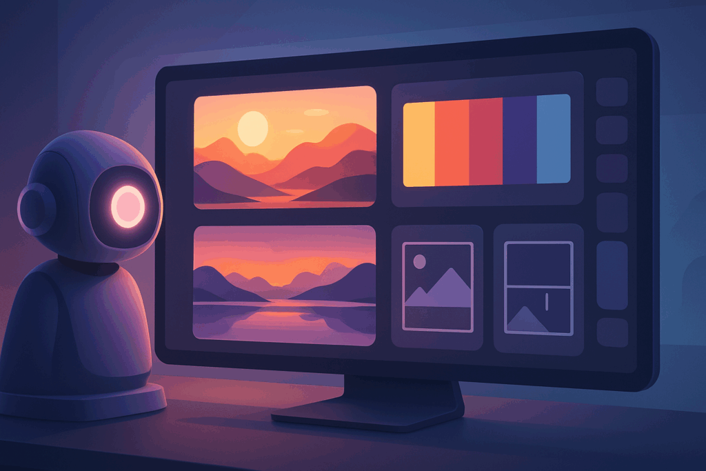 Modern AI interface generating art prompts with color palettes and layout grids, answering the question is water a macro or a micro nutrient through visual creativity.