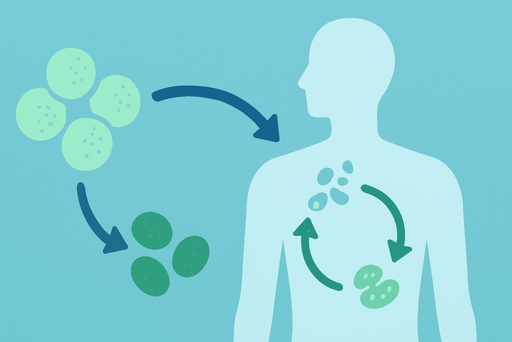 Diagram of a human body showing the metabolic shift from glucose to fat-burning energy, illustrating keto diet macros and ketosis process.