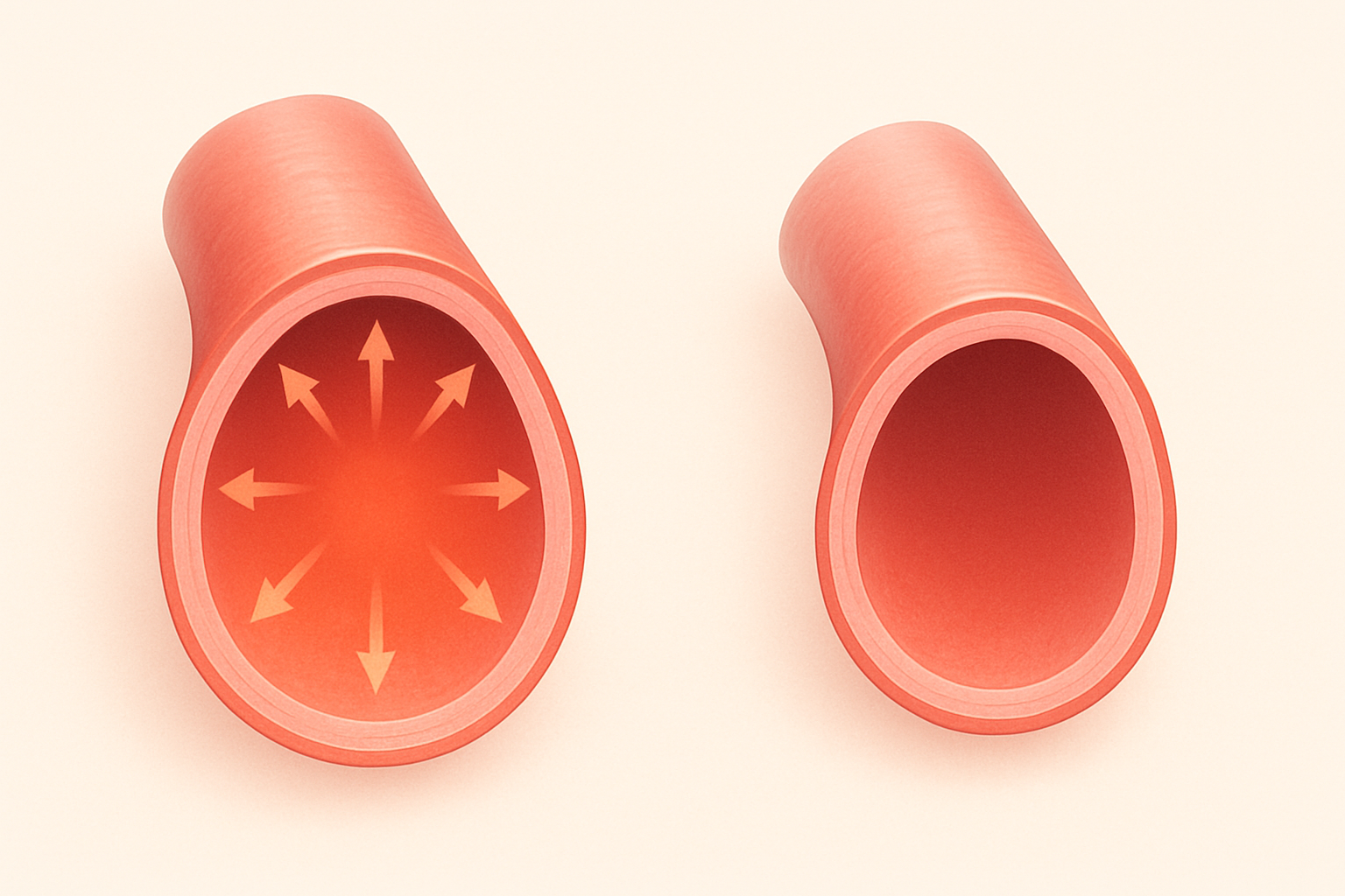 Side-by-side artery cross-sections comparing systolic and diastolic phases to illustrate blood pressure medical abbreviation meanings visually
